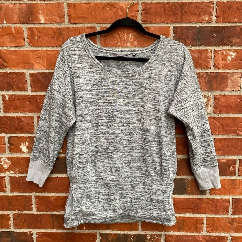 Athleta Womens Small Gray Batwing and Robin Pullover Sweatshirt Sweater